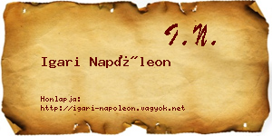 Igari Napóleon névjegykártya